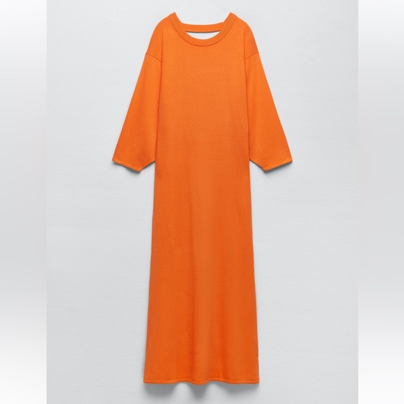 ZARA OPEN BACK LONG KNIT DRESS - Picture 6 of 9